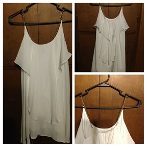 White flowy evening dress